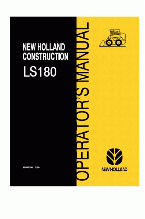 2000 new holland skid steer ls180 operators manual|new holland ls180 years made.